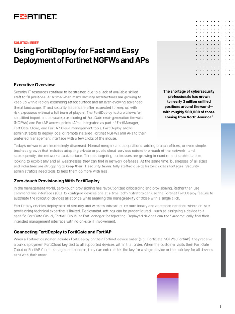 FortiDeploy-Solution-Brief | PDF | Cloud Computing | Computer Security