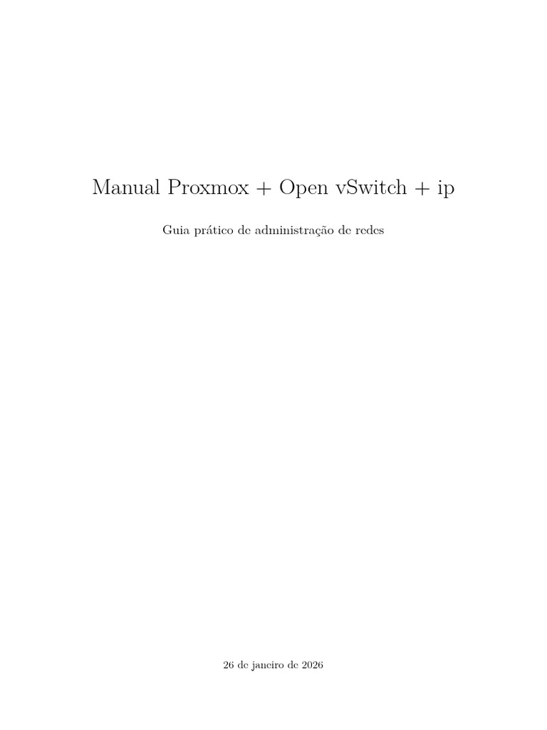 Manual Proxmox + Open Vswitch + Ip | PDF | Rede de computadores ...