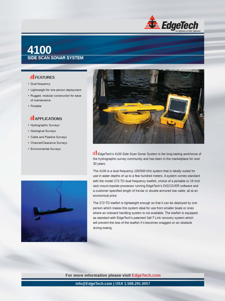 Edgetech 4100 Side Scan Sonar System1 | PDF | Sonar | Computing