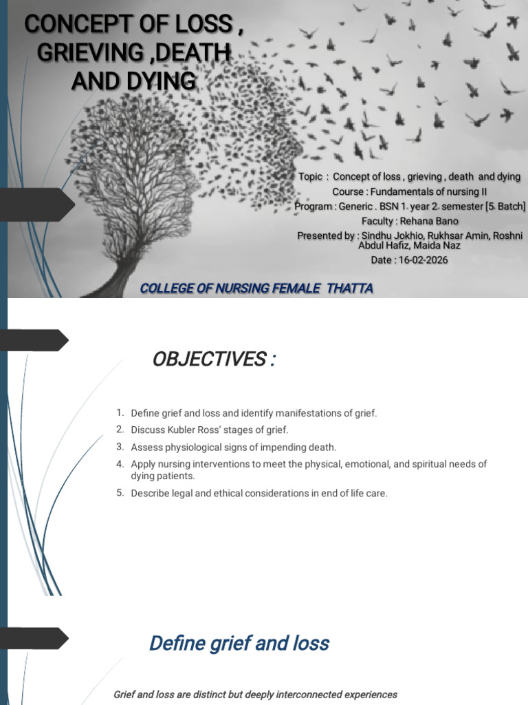 Presentation Fon II Concept of Loss Grieving Death and Dying | PDF ...