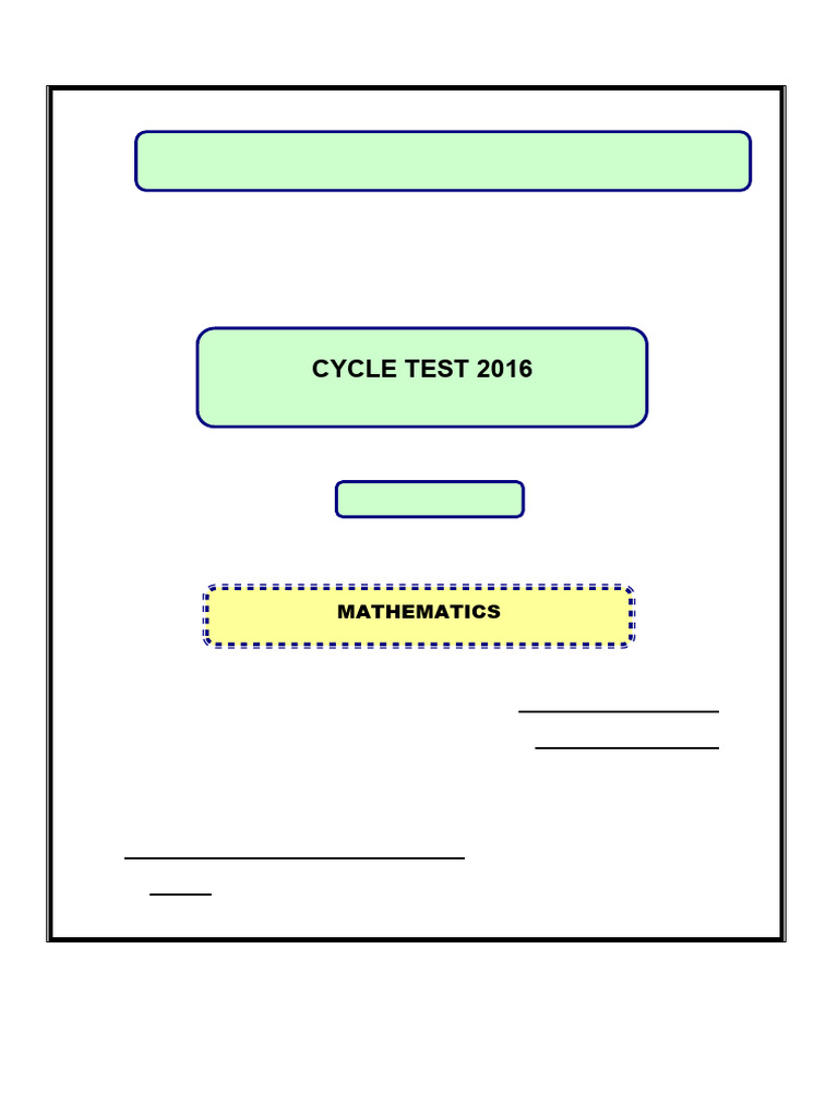 Grade 9 Cycle Test | PDF | Numbers | Multiple Choice
