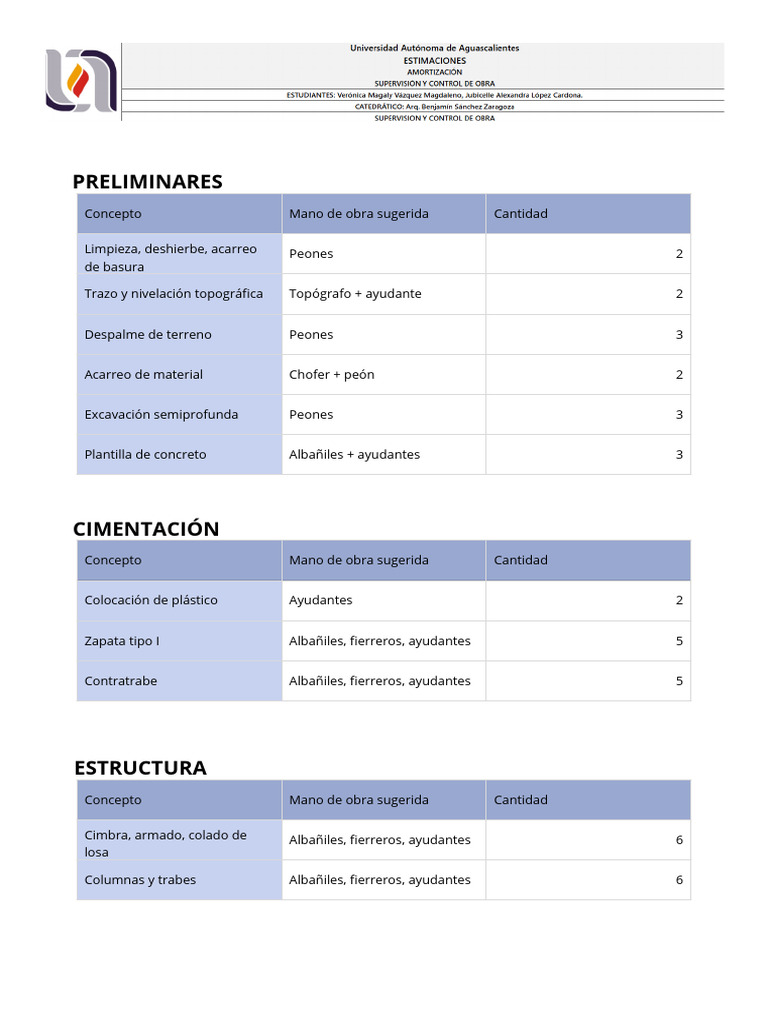 02 Programa de Mano de Obra | PDF