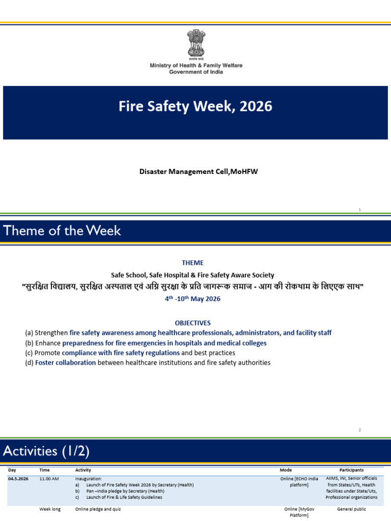 Presentation on Activities of Fire Safety Week | PDF | Fire Safety ...