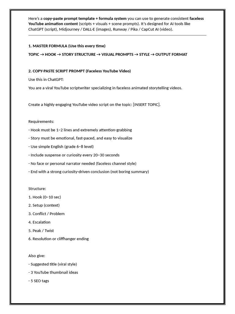 Copy-paste Prompt Template + Formula System | PDF | Artificial ...