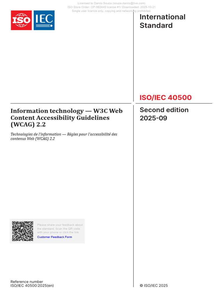 ISO IEC 40500 2025 (En) | PDF | Accessibility | International ...