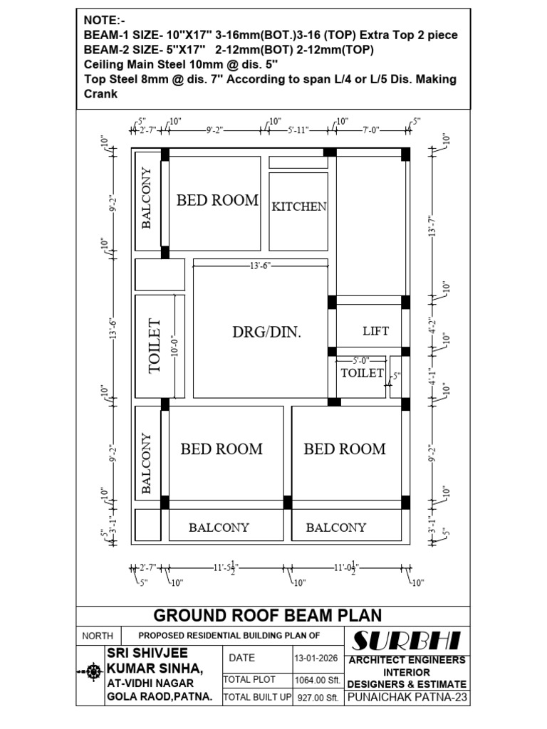 Ground Roof Beam Plan | PDF