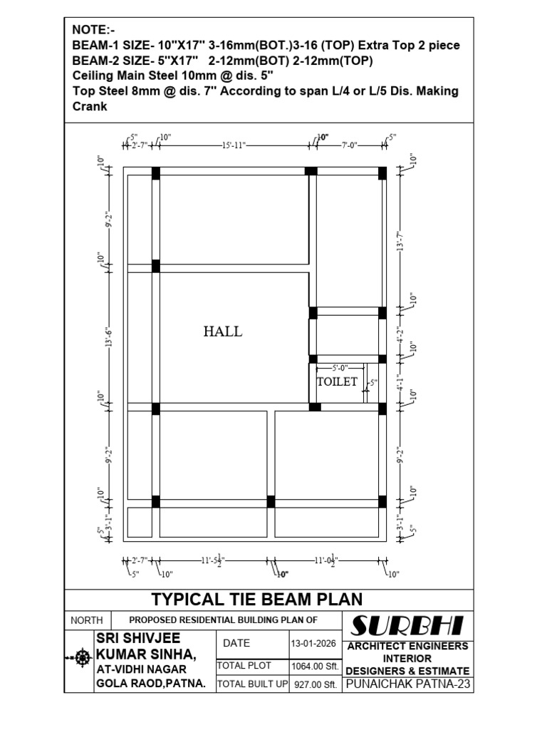 Typical Roof Beam Plan | PDF | Building Engineering