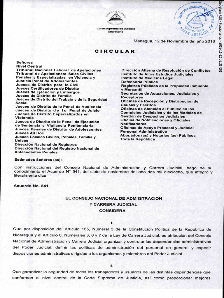 Circular Sobre Las Normativas de Medidas de Seguridad y Control Para El ...