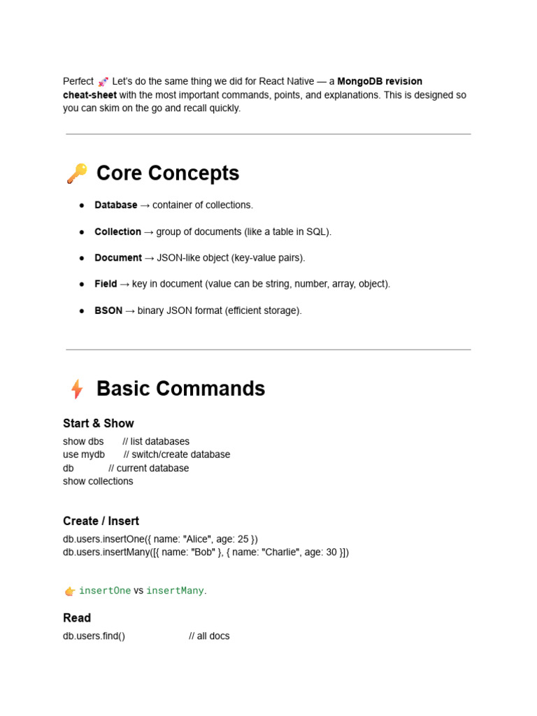 MongoDB - Google Docs | PDF