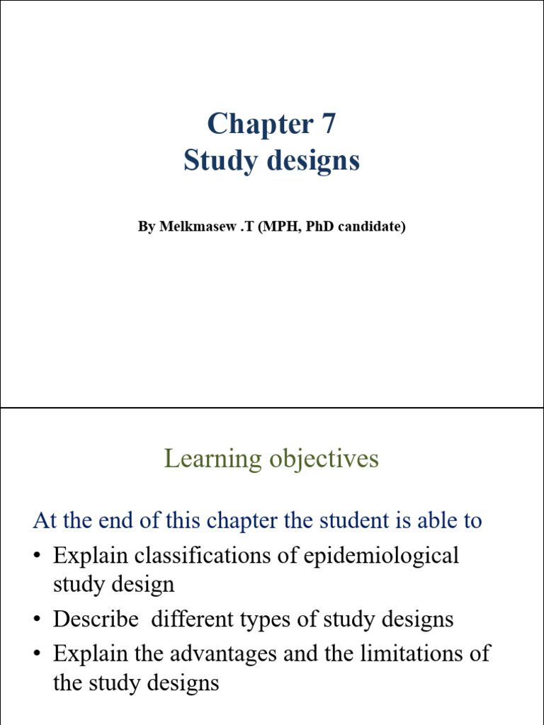 chapter 7 Study designs | PDF | Cohort Study | Epidemiology