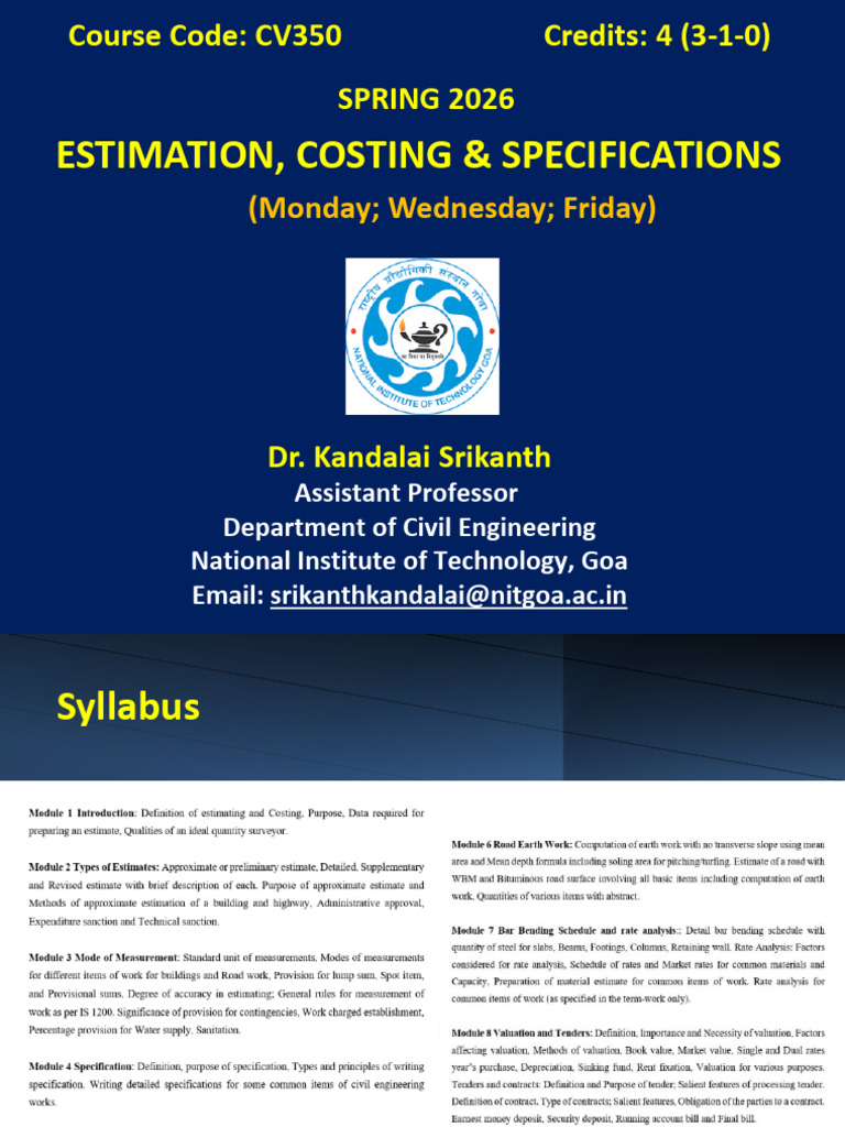 Estimation Costing Notes | PDF | Specification (Technical Standard ...
