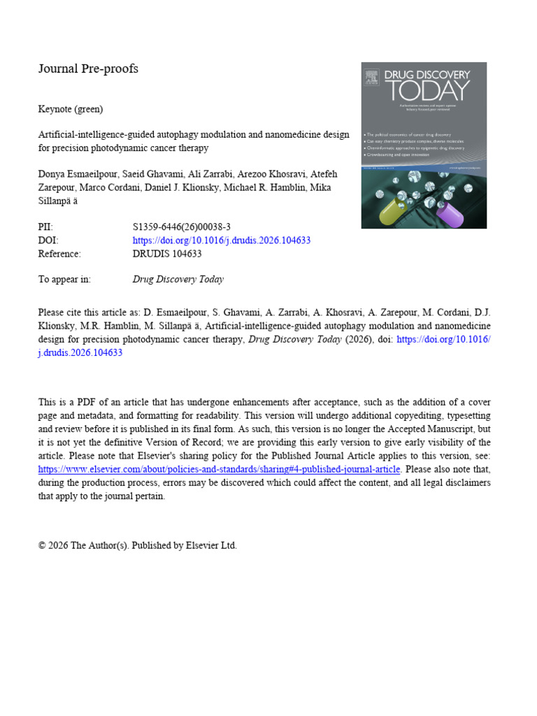 AI and Autophagy Modulation | PDF | Autophagy | Nanomedicine