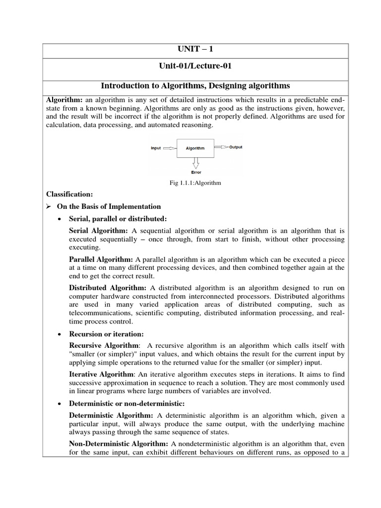 Notes Ada Unit 1 | PDF | Time Complexity | Algorithms