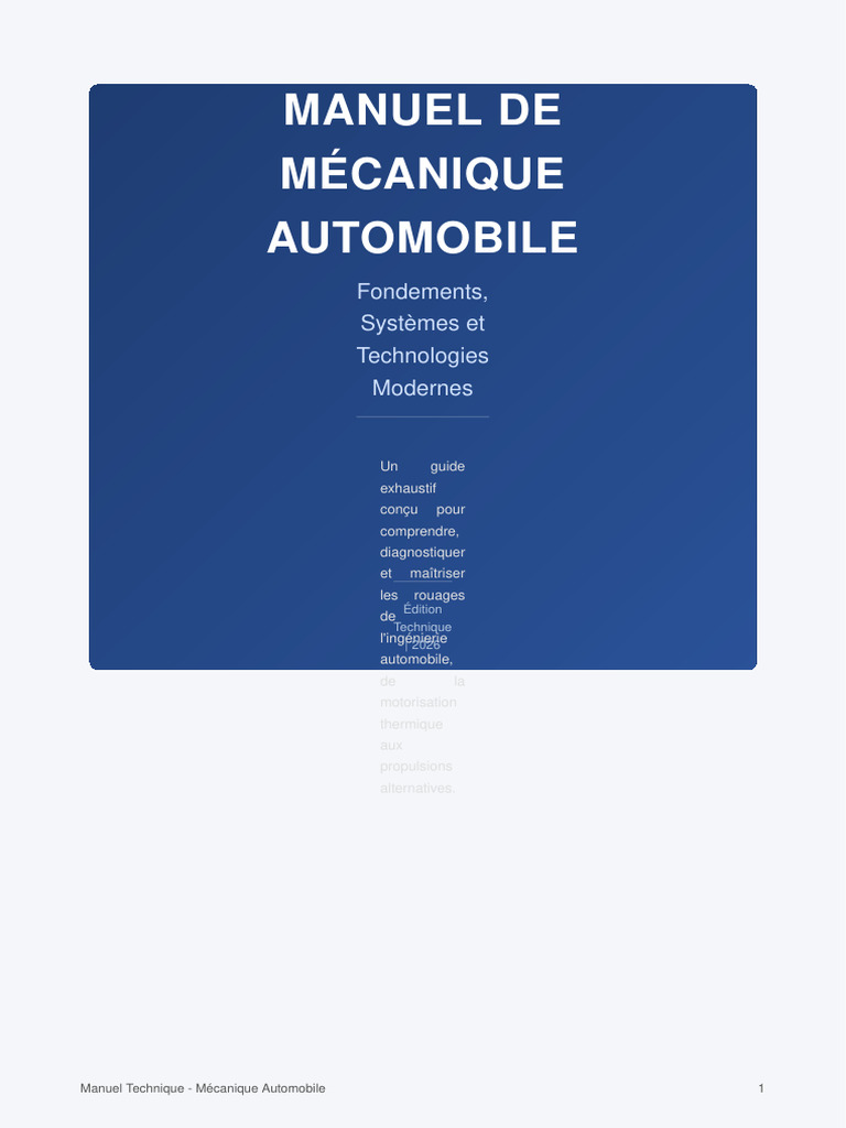 Manuel de Mecanique Automobile | PDF | Injection (moteur) | Piston