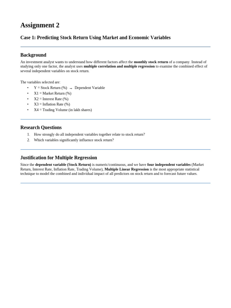 Assignment Correlation Regression | PDF | Multicollinearity | Linear ...