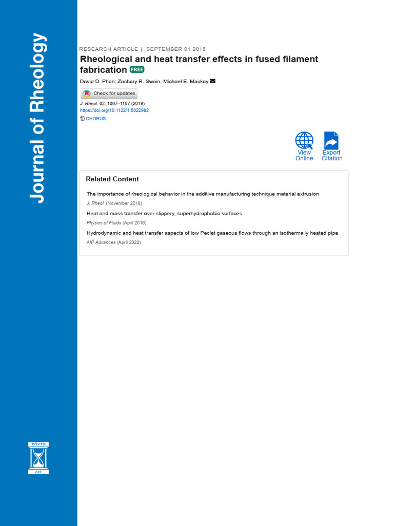 005_ Rheological and Heat Trasnfer Effectts in FFF | PDF