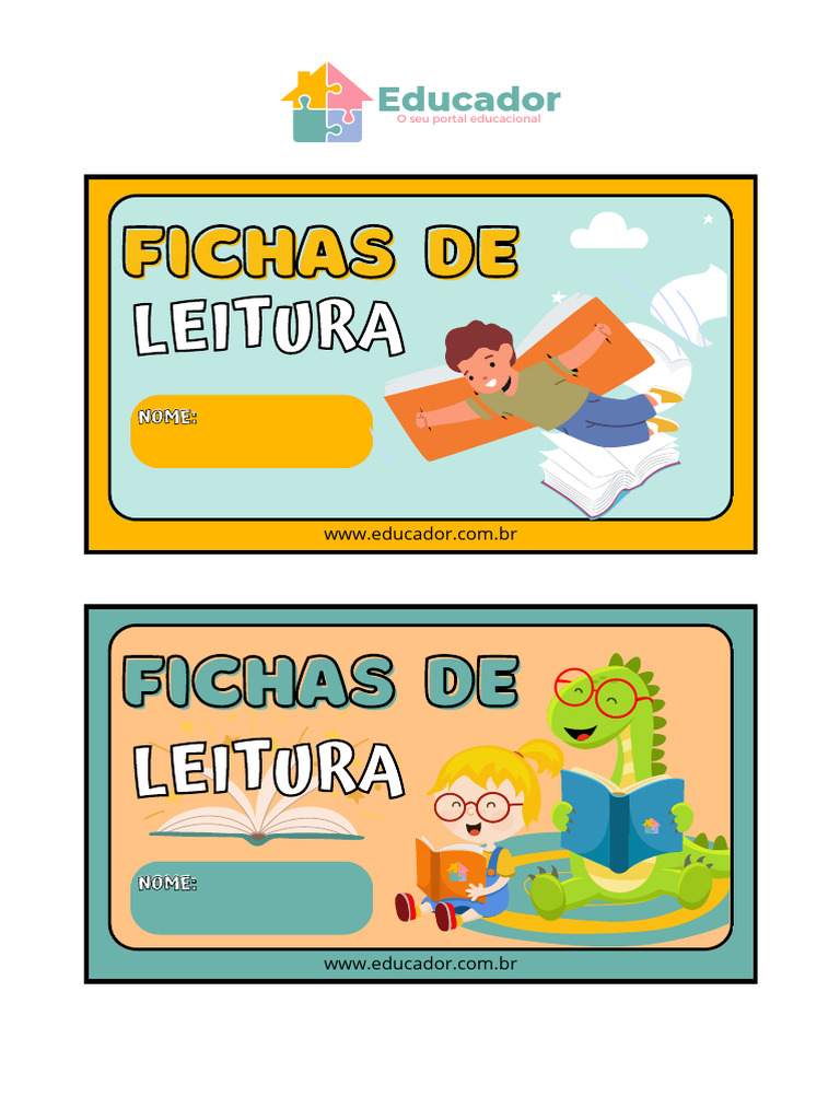 Fichas de Leitura - Alfabetização | PDF