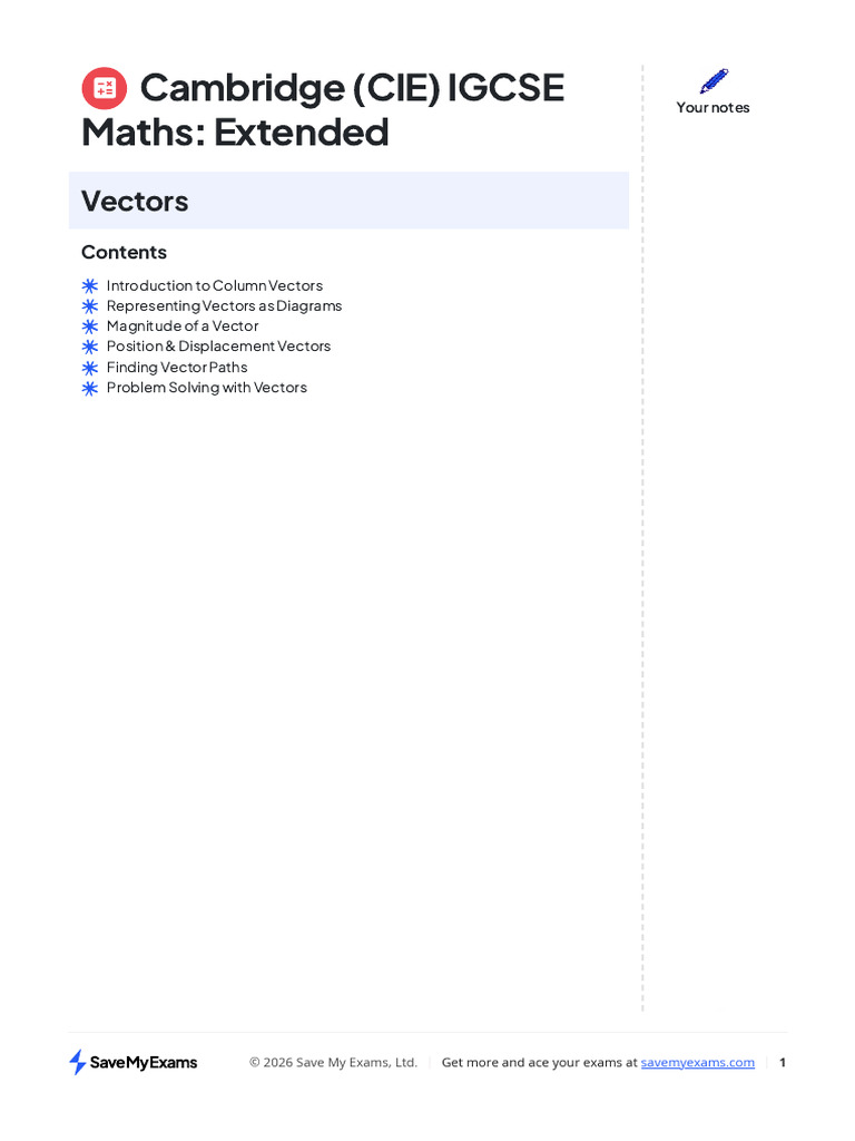 Vectors - Introduction to Column Vectors | PDF | Euclidean Vector ...