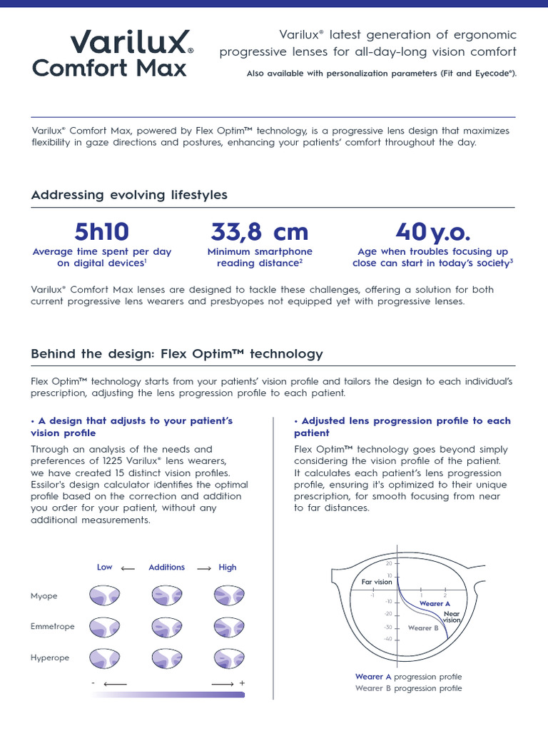 Varilux Comfort Max OnePager Exe Without Printing (1) | PDF | Vision ...