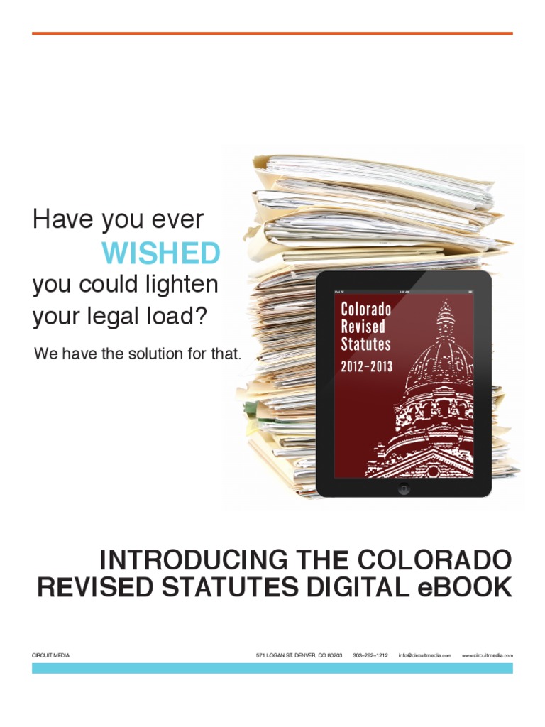 Colorado Revised Statutes Now An Ebook PDF Congressional Research
