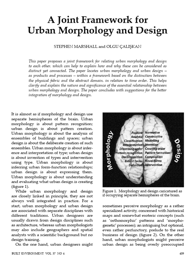 A Joint Framework for Urban Morphology A | PDF | Urban Design | Reality