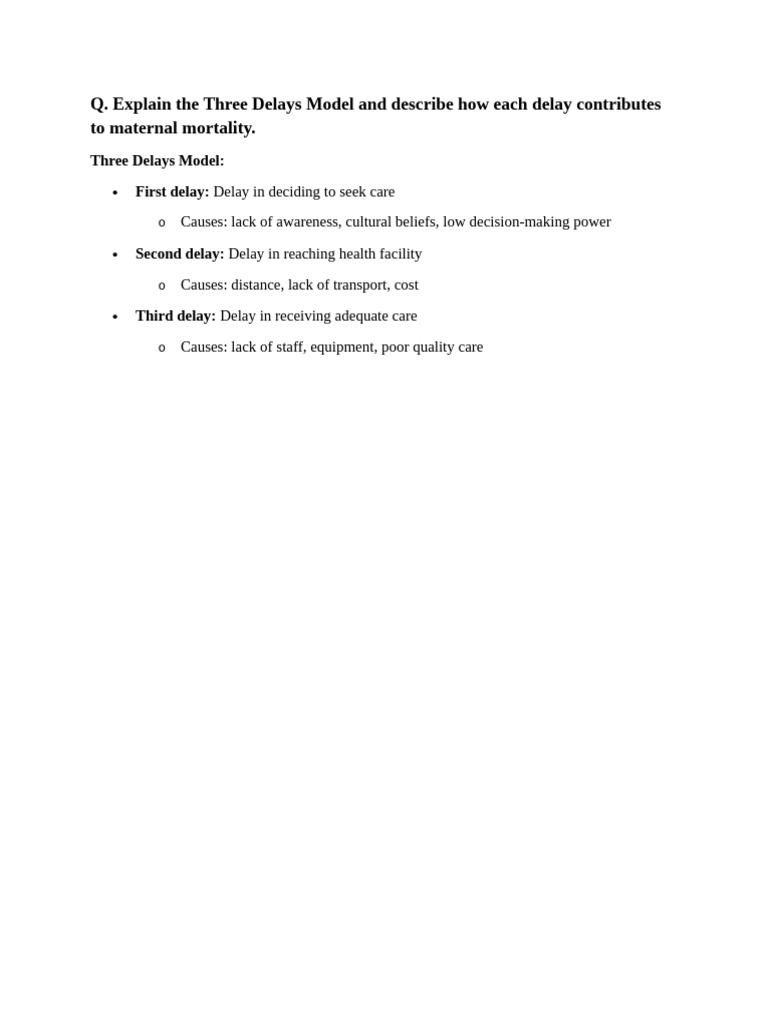 Three Delays Model | PDF