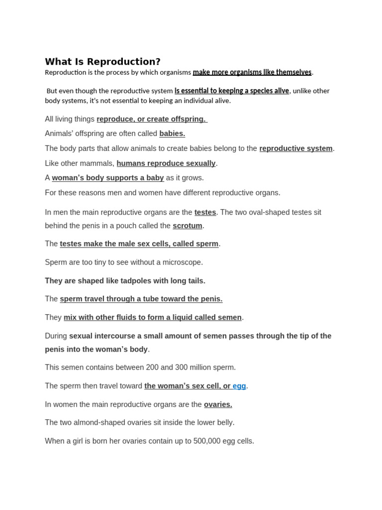 What is Reproduction | PDF | Reproductive System | Uterus