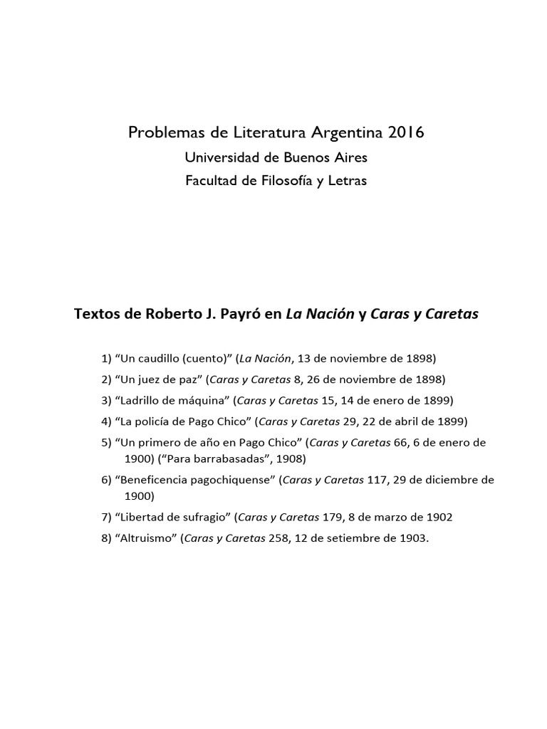 Payró- Pago Chico (Selección) | PDF