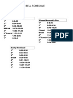Bell Schedule 7th - 12th Grade