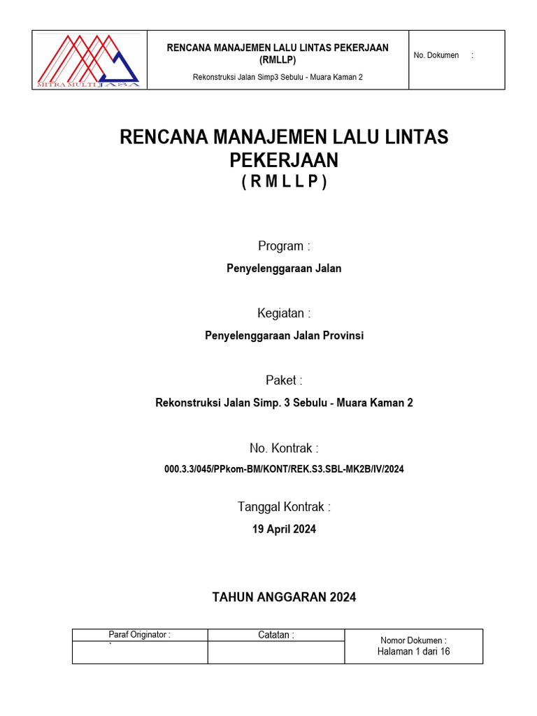 RMLLP CV. MITRA MULTI JASA | PDF