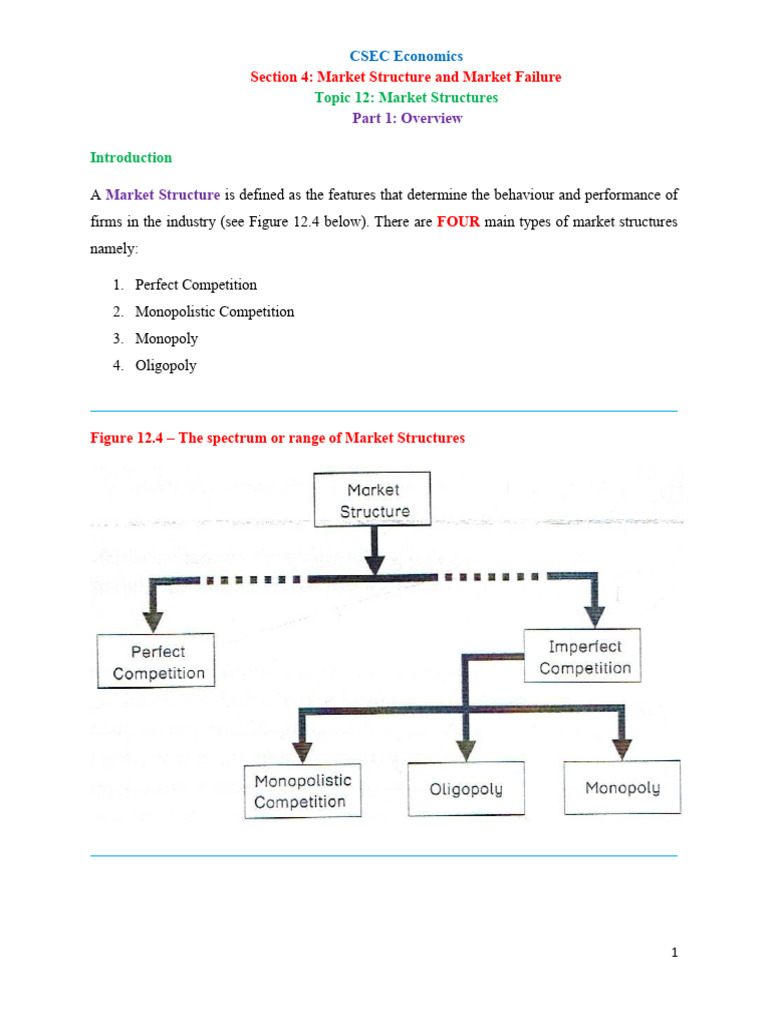 12 Market Structures - Part 1 - Overview | PDF