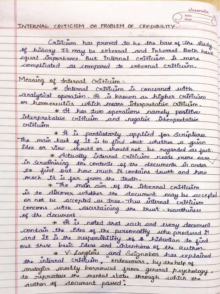 Internal Criticism | PDF