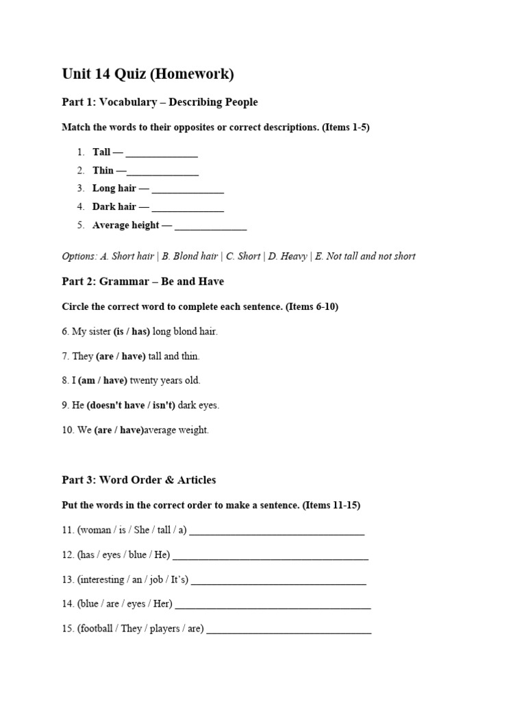 Unit 14 Quiz | PDF