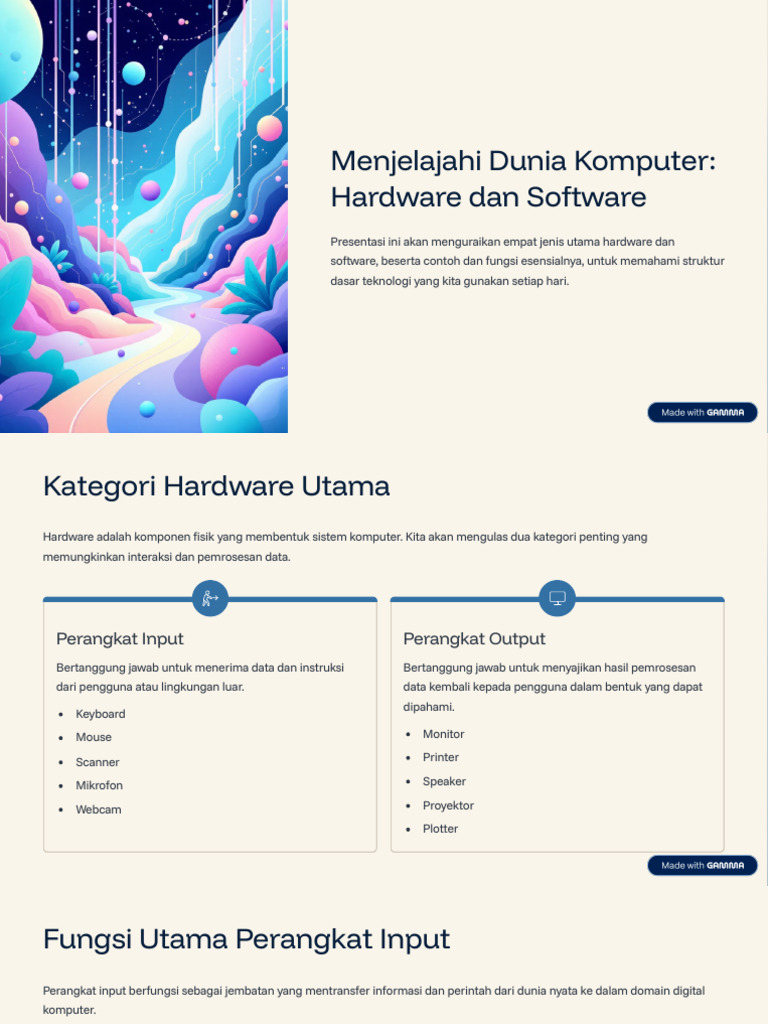 Menjelajahi Dunia Komputer Hardware Dan Software | PDF