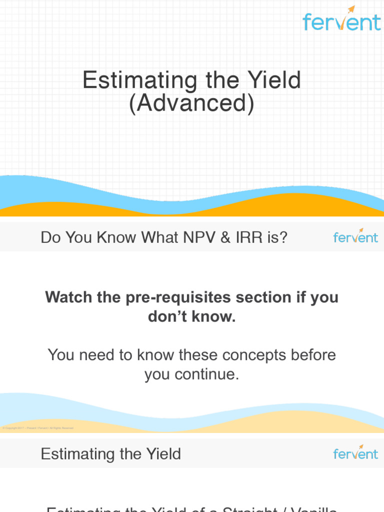 Estimating the Yield Advanced | PDF | Internal Rate Of Return | Net ...