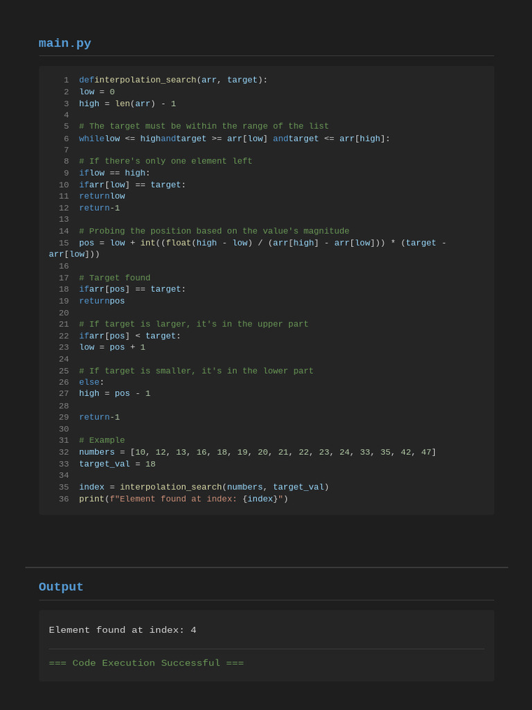 Interpolation Search | PDF