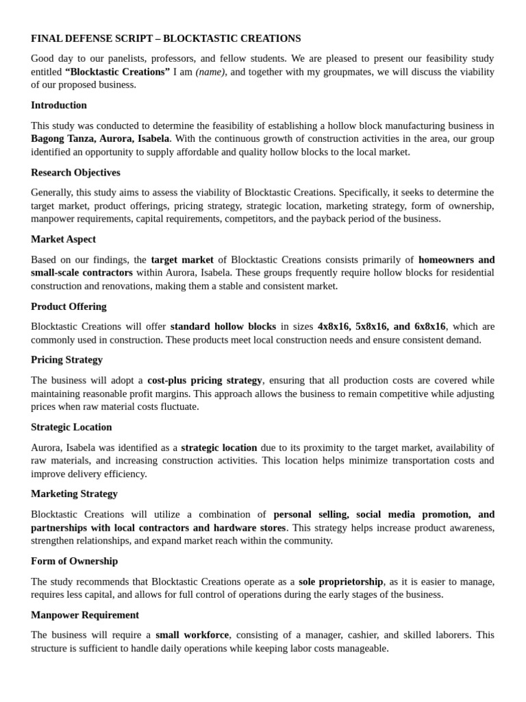 Final Defense Script | PDF