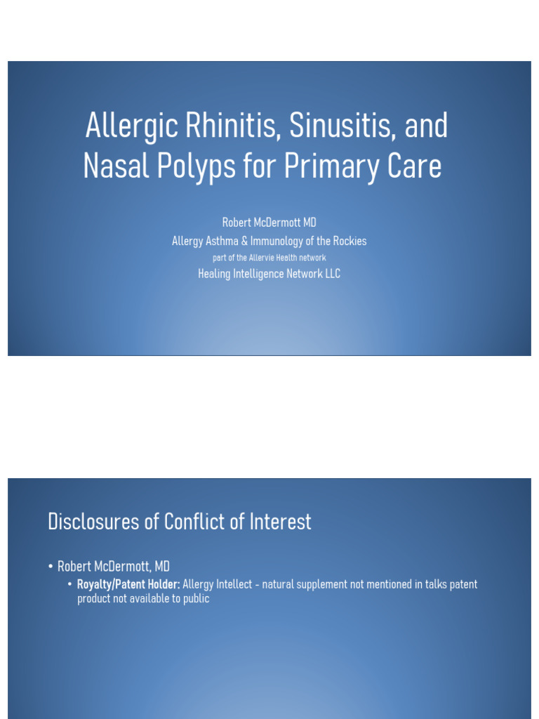 7.30. Allergic Rhinitis, Sinusitis & Nasal Polyps (1) | PDF | Allergy ...