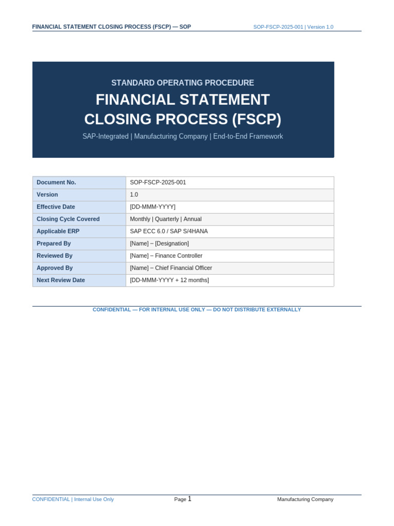 Financial Statement Closing Process SOP | PDF | Depreciation | Income ...