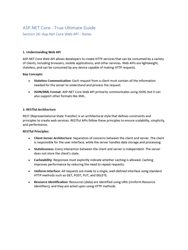 Notes - Section 26 - Web API | PDF | World Wide Web | Internet & Web