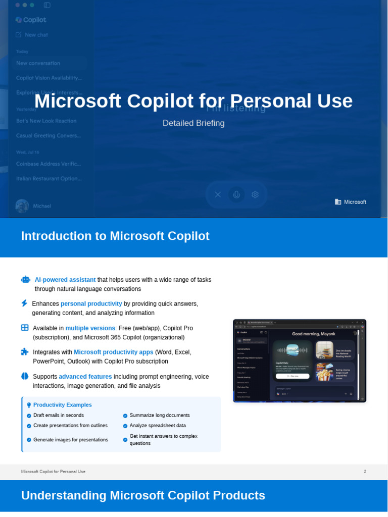 Microsoft Copilot for Personal Use_ Detailed Briefing | PDF | Computing ...