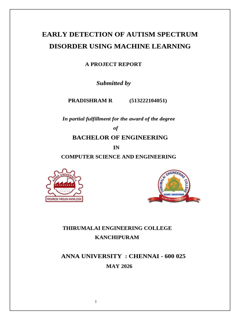 Autism Detection Pradishram Front Page | PDF | Support Vector Machine ...