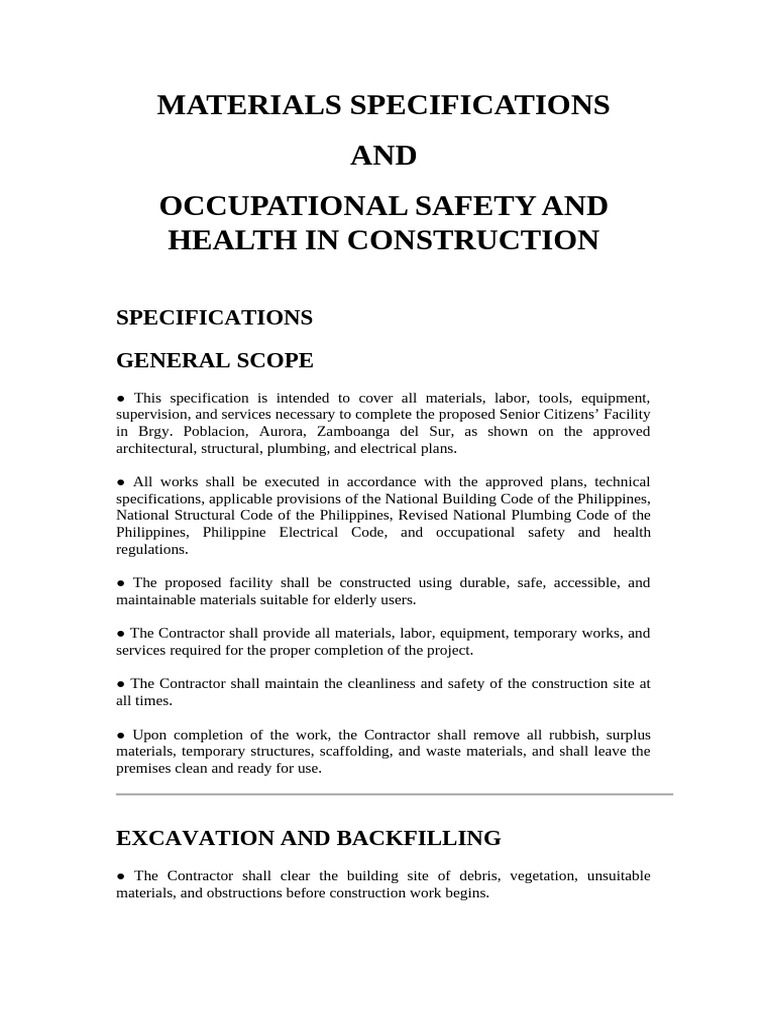 MATERIALS-SPECIFICATIONS | PDF | Concrete | Occupational Safety And Health