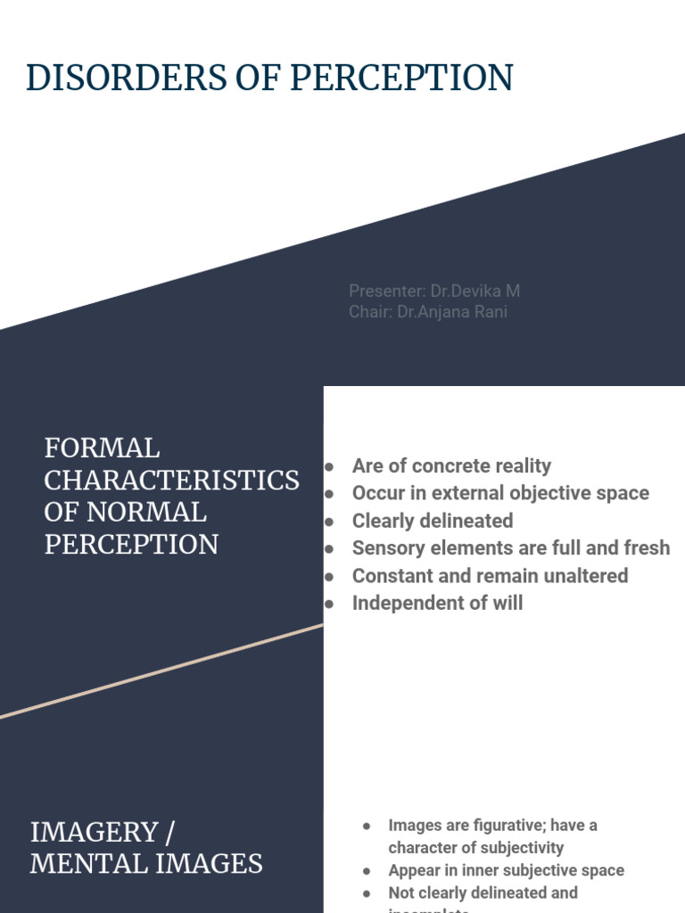 Disorders of Perception Final | PDF