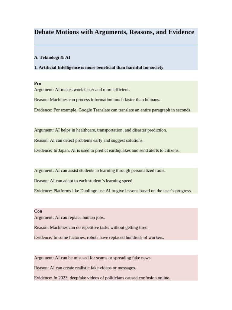 Prediction Debate Motion + Argument | PDF | Artificial Intelligence ...