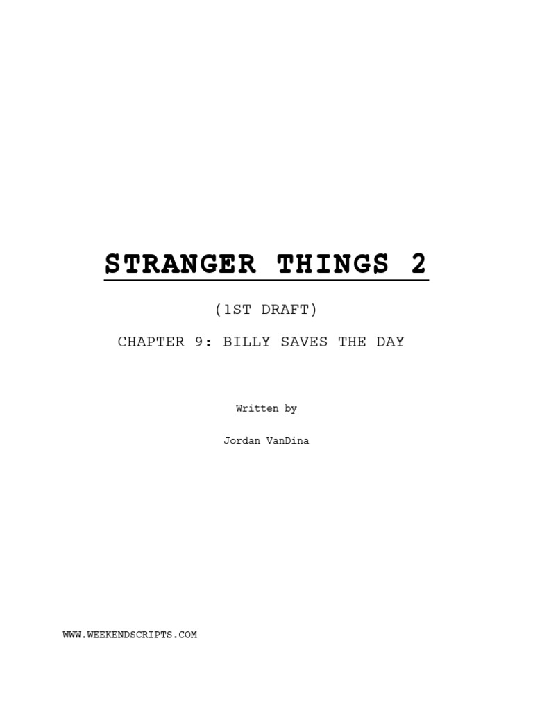 Stranger Things Finale 1st Draft | PDF
