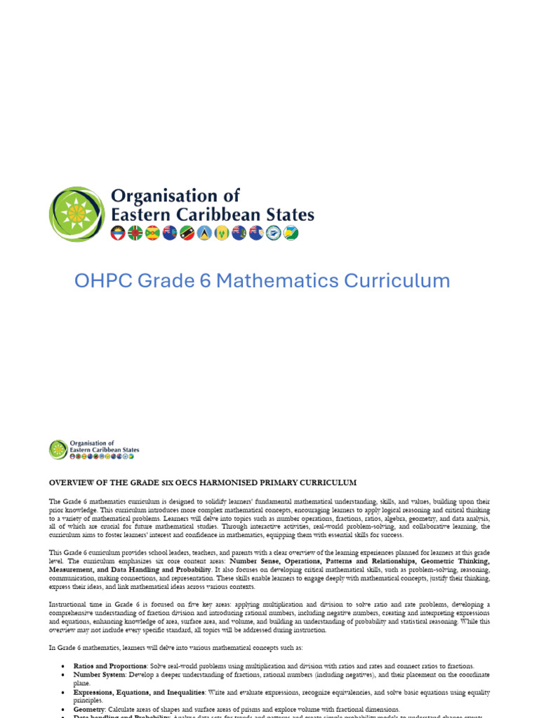 Grade6 Mathematics Curriculum | PDF | Mathematics | Numbers