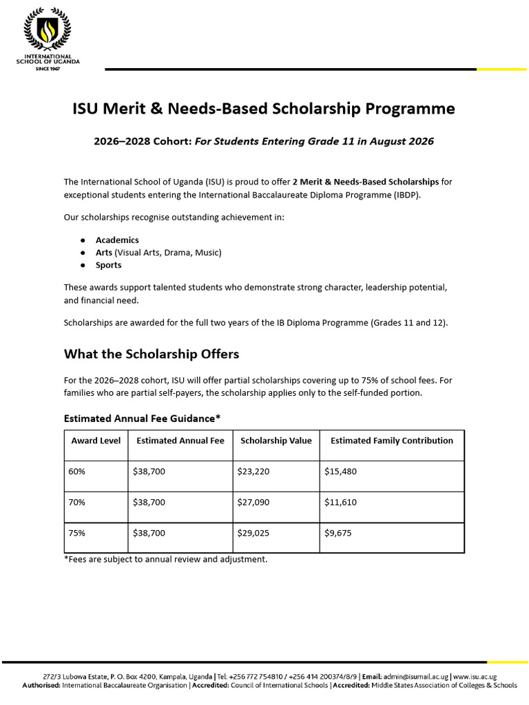 2026-28 Merit & Needs Based Scholarships Programme | PDF | Scholarship ...