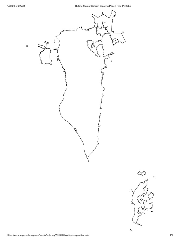 Outline Map of Bahrain Coloring Page _ Free Printable | PDF