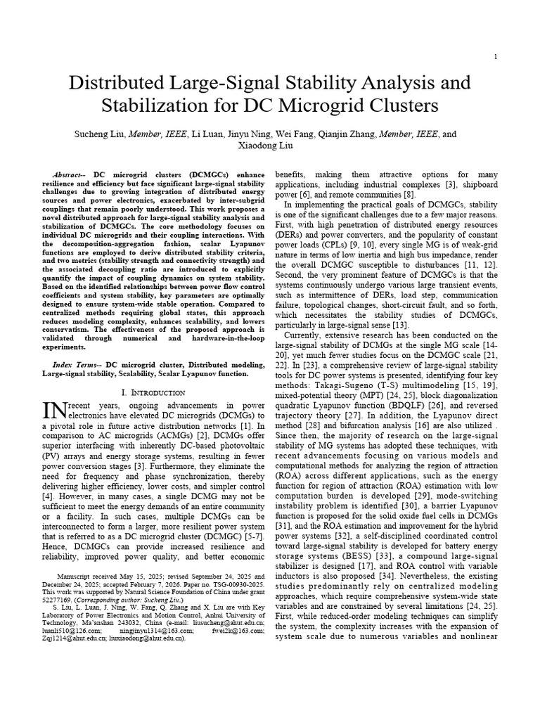 104 Distributed Large-Signal Stability Analysis and Stabilization for ...